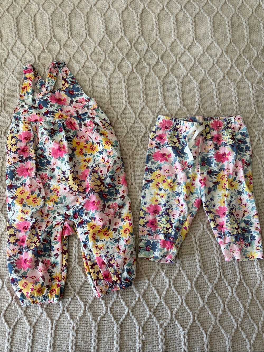 Gap Baby Girls' Floral Jumpsuit and Leggings Set in Pink & Yellow